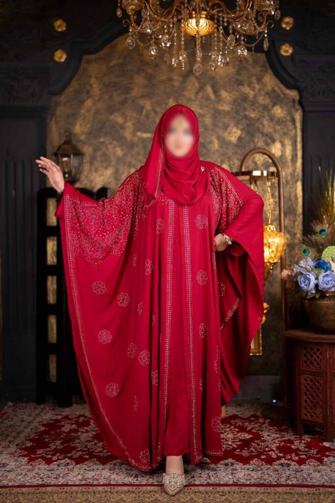 new-four-part-abaya-red