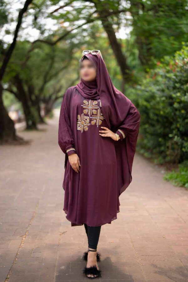 short-abaya-maroon