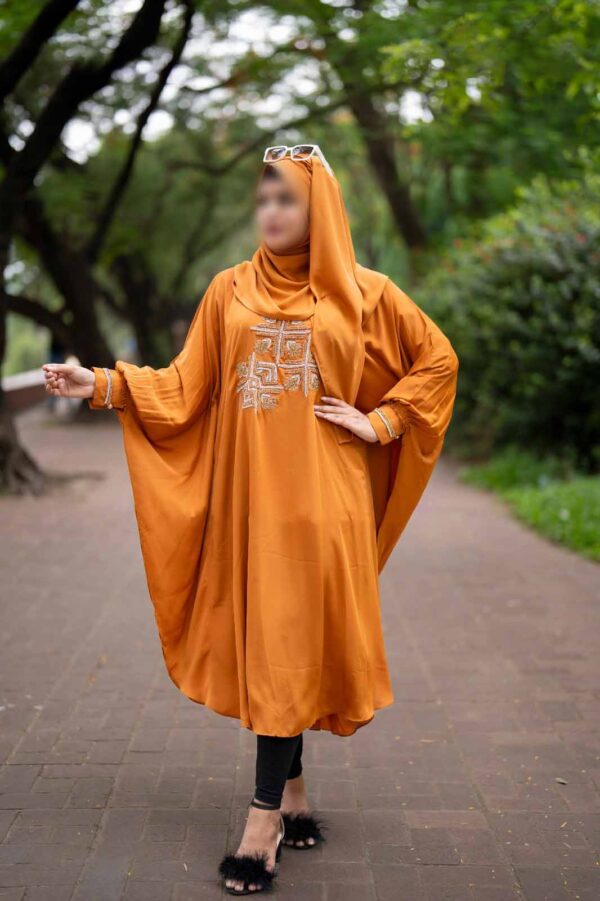 short-abaya-orange